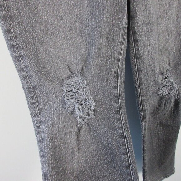 Madewell The Perfect Vintage Jean Women 31 Black Ankle Cotton Denim Distress 630 - Picture 8 of 13